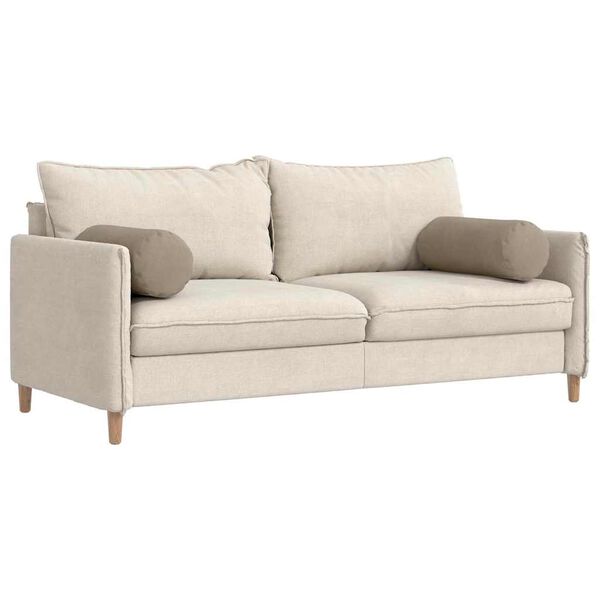 vidaXL Bolsterkissen 2 Stück Taupe Ø 25 x 70 cm Mikrofaserstoff