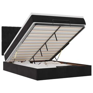 vidaXL Ottoman-Bett mit Matratzen & LEDs Schwarz 140x200 cm Samt