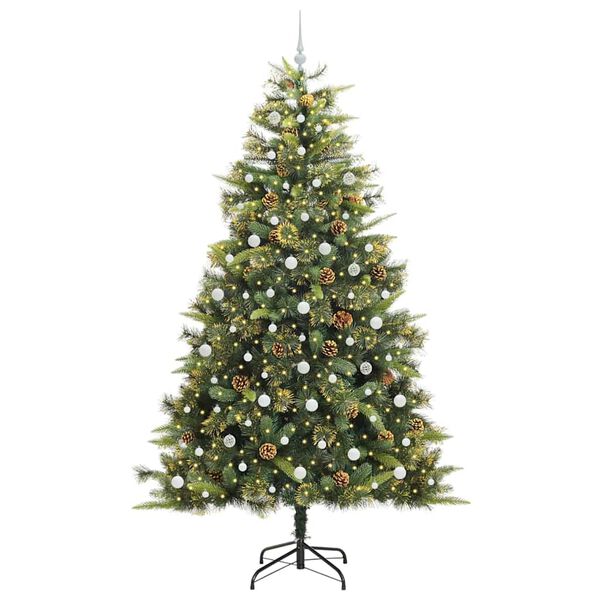vidaXL K&uuml;nstlicher klappbarer Weihnachtsbaum mit Tannenzapfen 240 cm