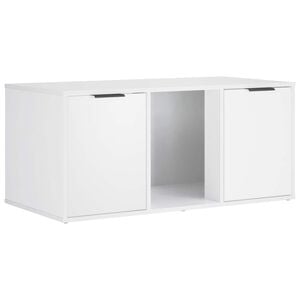vidaXL Katzenkiste M&ouml;bel Wei&szlig; 100 x 49 x 45 cm Holzwerkstoff