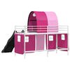 vidaXL Kinder-Etagenbett Wei&szlig; und Rosa 75 x 190 cm Metall