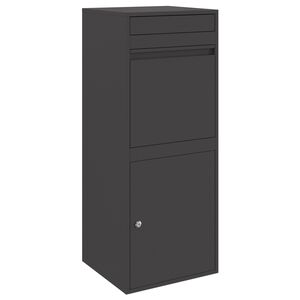 vidaXL Paketdrop-Box mit Speicher Schwarz 41 x 38 x 103 cm Stahl