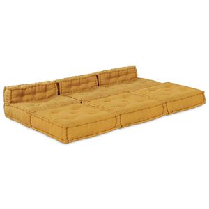 vidaXL Modulare Sofagarnitur Stoff Gelb 210 x 140 x 56 cm