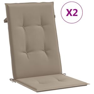 vidaXL Gartenstuhlauflagen f&uuml;r Hochlehner 2Stk. Taupe 120x50x3cm Stoff