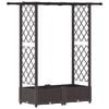 vidaXL Hochbeet mit Rankgitter und Dach Braun 122,5 x 40 x 121 cm PP