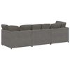 vidaXL Modulares Sofa mit Kissen Cordstoff Hellgrau