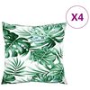 vidaXL Sofakissen 4 Stk. Blattmuster 50x50 cm Stoff