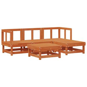 vidaXL Garten-Lounge-Set 5 stk. Wachsbraun Massives Kiefernholz