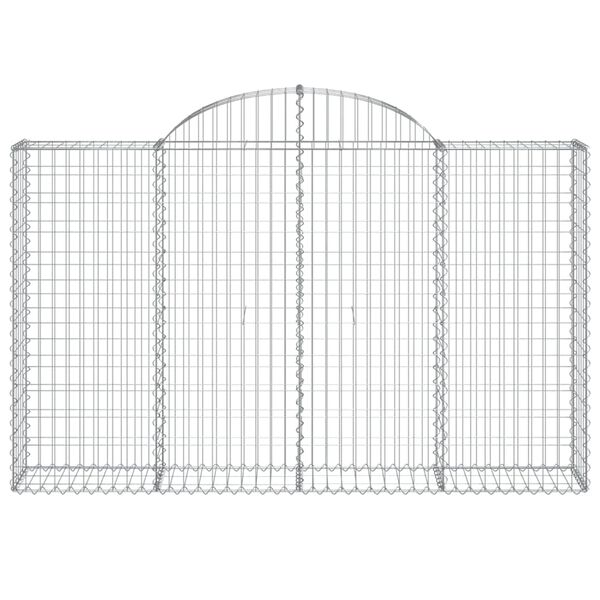 vidaXL Gabionen mit Hochbogen 9 Stk. 200x30x120/140cm Verzinktes Eisen