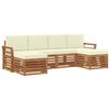 vidaXL Sofagarnituren 6 pcs Natur und Creme Massivholz Akazie