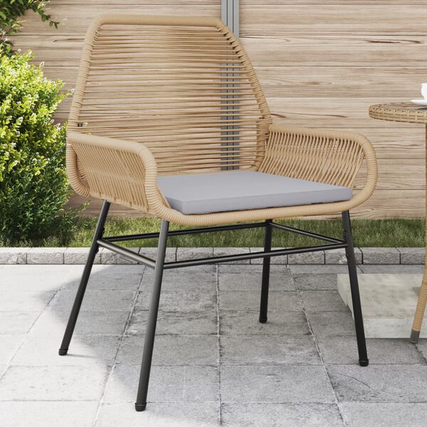 vidaXL Gartenstühle 2 Stk. mit Kissen Braun Poly Rattan