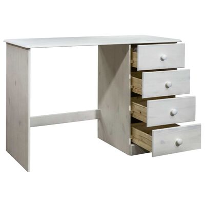 vidaXL Schreibtisch mit 4 Schubladen 110x50x74 cm Massivholz Kiefer