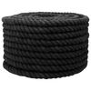 vidaXL Baumwollseil 24 mm 50 m Schwarz 100% Baumwolle