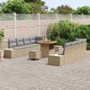 vidaXL Garten-Sofa-Set mit Kissen 11 pcs Beige Poly Rattan