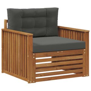 vidaXL Outdoor-Sofagarnitur Massives Akazienholz und Polyester Natur