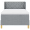 vidaXL Boxspringbett mit Matratze Hellgrau 100 x 200 cm Stoff