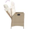 vidaXL 7-tlg. Garten-Essgruppe mit Kissen Beige Poly Rattan