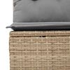 vidaXL 11-tlg. Garten-Sofagarnitur mit Kissen Beige Poly Rattan Akazie