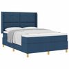 vidaXL Boxspringbett mit Matratze mit Kopfteil Blau 140 x 200 cm Stoff