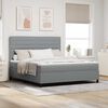vidaXL Boxspringbett mit Matratze mit LED Hellgrau 180 x 200 cm Stoff
