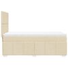 vidaXL Boxspringbett mit Matratze Creme 90x200 cm Stoff