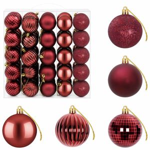vidaXL Weihnachtskugelset 75 stk. Weinrot 6 cm Polystyrol