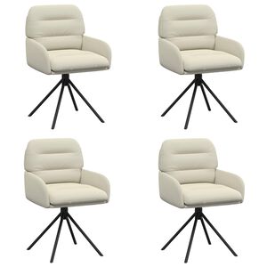 vidaXL Drehstuhl Esszimmer 4 pcs Kunstleder Creme 59 x 59,5 x 90 cm