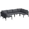 vidaXL Gartensofa-set 6 stk. Schwarz Stahl