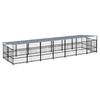 vidaXL Outdoor-Hundezwinger mit Dach Stahl 13,14 m&sup2;