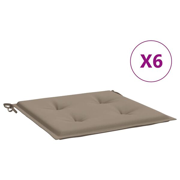 vidaXL Gartenstuhl-Kissen 6 Stk. Taupe 40x40x4 cm Oxford-Gewebe