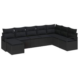 vidaXL Sofa Set 8 stk. Schwarz Poly-Rattan