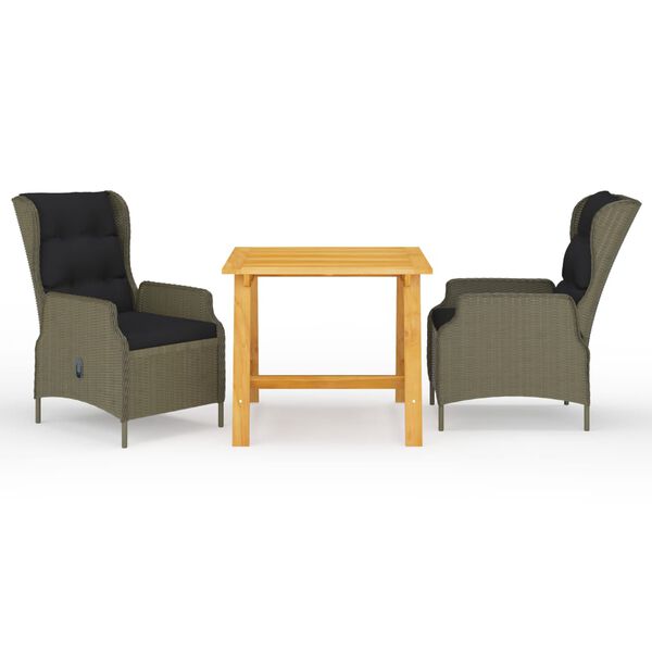 vidaXL 3-tlg. Garten-Essgruppe Braun