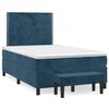vidaXL Boxspringbett mit Matratze Dunkelblau 120x200 cm Samt