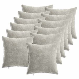 vidaXL Kissenbezug 12 pcs HEERLEN Hellgrau 40 x 40 cm Chenille-Stoff