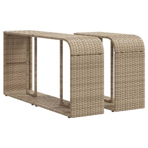 vidaXL Outdoor-Regale 2 Stk. Beige Poly Rattan