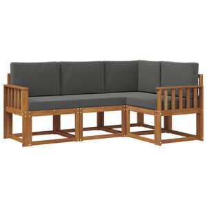 vidaXL Outdoor-Sofagarnitur mit Kissen 4 pcs Natur und Anthrazit