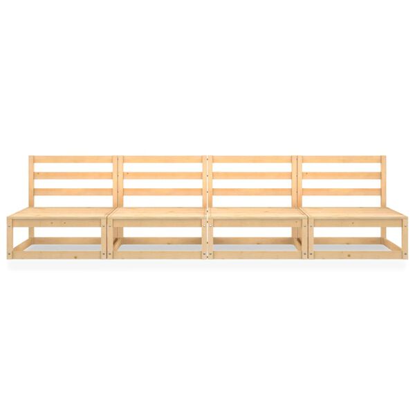 vidaXL Outdoor-Sofa 4-Sitzer Massivholz Kiefer
