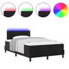 vidaXL LED Boxspringbett mit Matratze Schwarz 120 x 190 cm Samt
