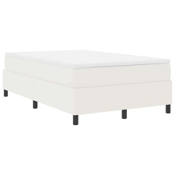 vidaXL Boxspringbett Creme und Wei&szlig; 203 x 120 x 60 cm Cordstoff