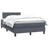 vidaXL Boxspringbett mit Matratze Dunkelgrau 120x210 cm Samt