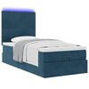 vidaXL Ottoman-Bett mit Matratzen & LEDs Dunkelblau 80x200 cm Samt