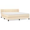 vidaXL Boxspringbett mit Matratze Creme 160x200 cm Stoff