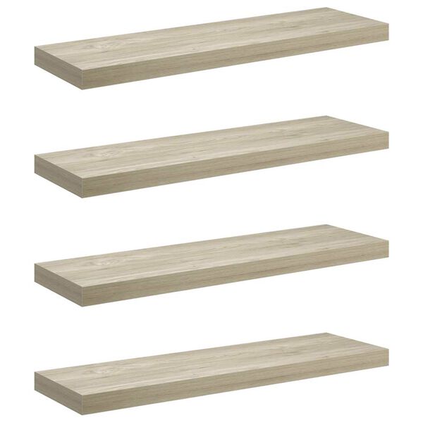 vidaXL Schweberegale 4 Stk. Eiche-Optik 80x23,5x3,8 cm MDF