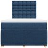 vidaXL Boxspringbett mit Matratze Blau 120x190 cm Stoff