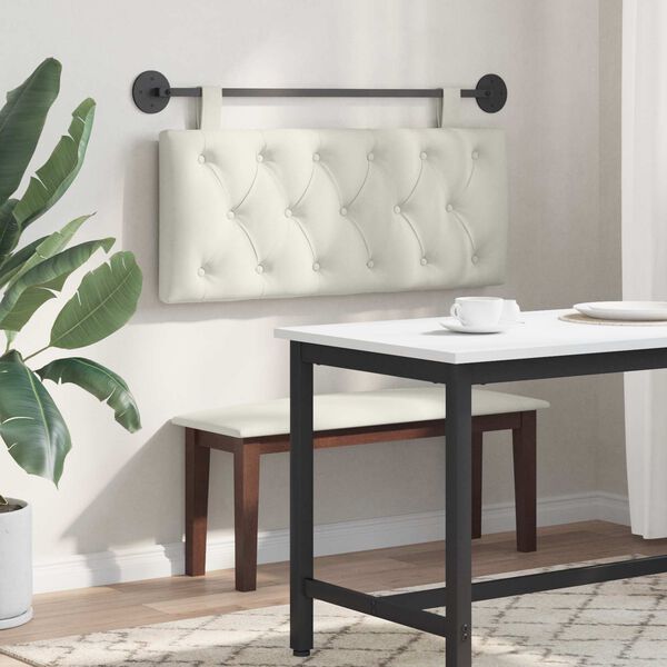 vidaXL H&auml;ngevorderseite Wandmontiert Creme 110 x 55 x 7 cm Samt