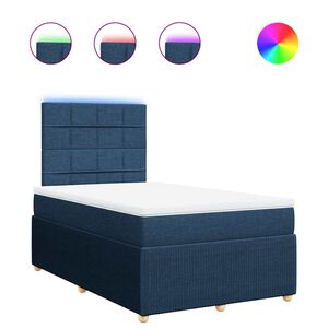 vidaXL Boxspringbett mit Matratze Blau 120x190 cm Stoff