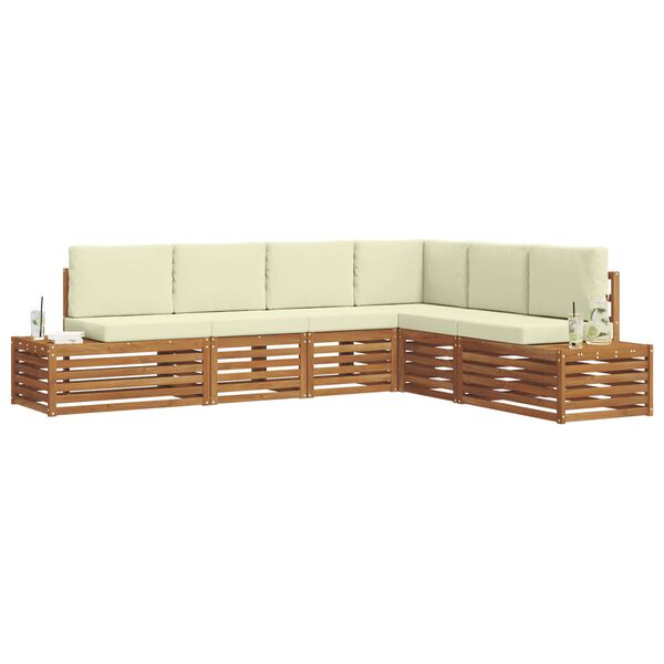 vidaXL Sofagarnituren mit Kissen 6 St&uuml;ck Natur und Creme