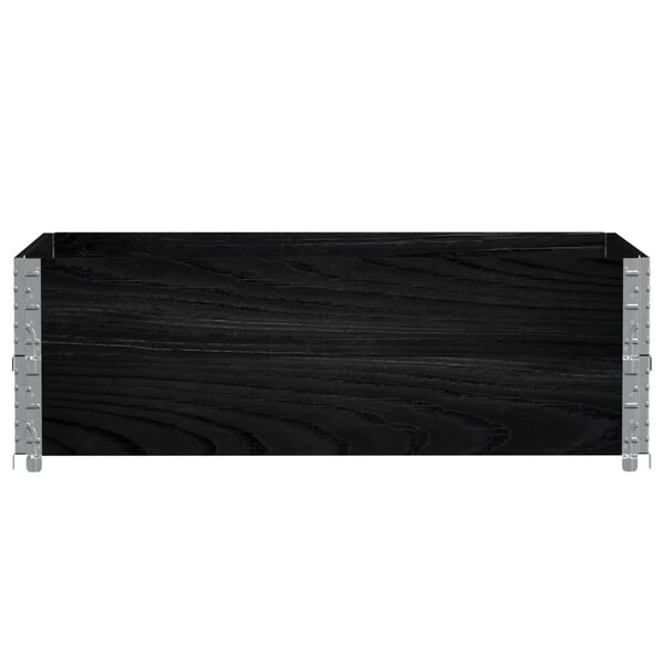 vidaXL Paletten-Aufsatzrahmen 2 Stk. Schwarz 120x180 cm Massivholz