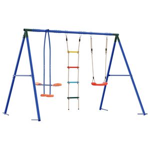 vidaXL Outdoor Schaukelset Mehrfarbig Stahl und PE