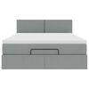 vidaXL Ottoman-Bett mit Matratze Hellgrau 140x200 cm Stoff